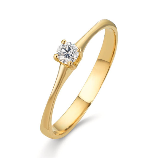 Anillo solitario 750/oro amarillo de 18 quilates Diamante 0.09 ct, w-si