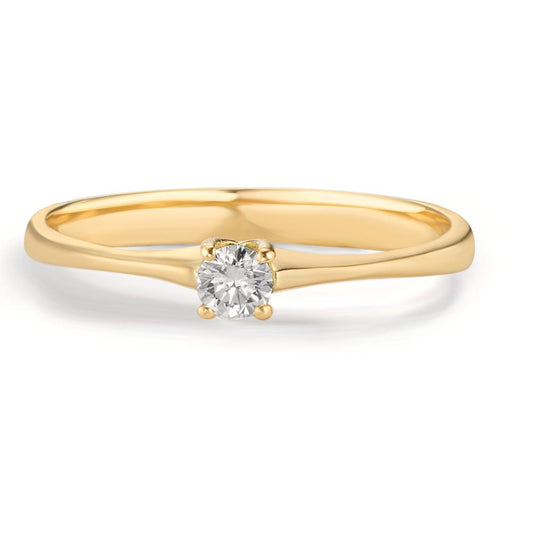 Anillo solitario 750/oro amarillo de 18 quilates Diamante 0.09 ct, w-si