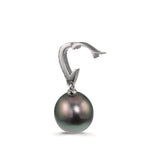 Colgante Plata Circonita 20 piedras Rodio plateado Perla de Tahití 10-11 mm