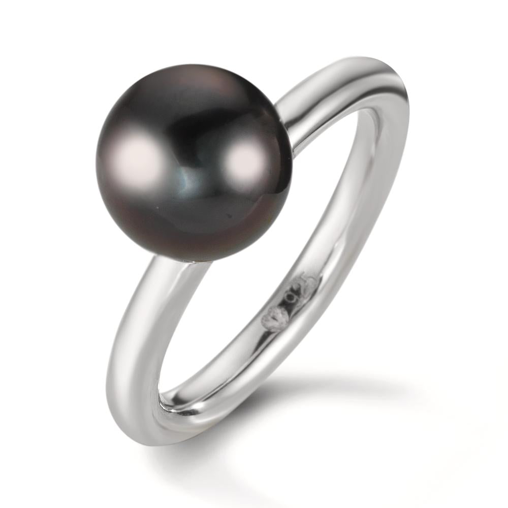 Anillo de dedo Plata Rodio plateado Perla de Tahití 8-9 mm