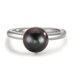 Anillo de dedo Plata Rodio plateado Perla de Tahití 8-9 mm