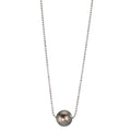 Collar Plata Rodio plateado Perla de Tahití, 10 mm 38-50 cm