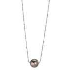 Collar Plata Rodio plateado Perla de Tahití, 10 mm 38-50 cm