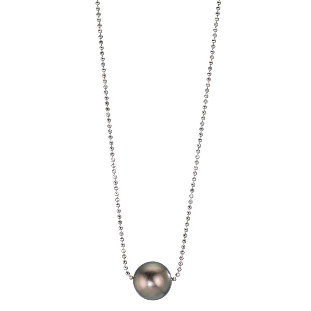 Collar Plata Rodio plateado Perla de Tahití, 10 mm 38-50 cm
