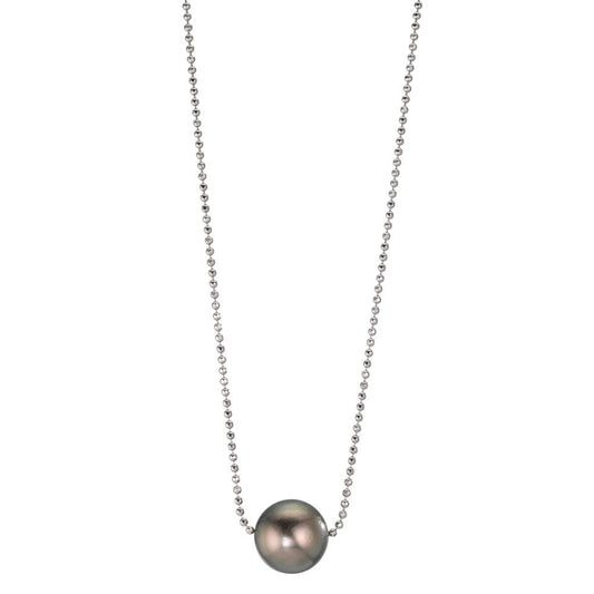 Collar Plata Rodio plateado Perla de Tahití, 10 mm 38-50 cm