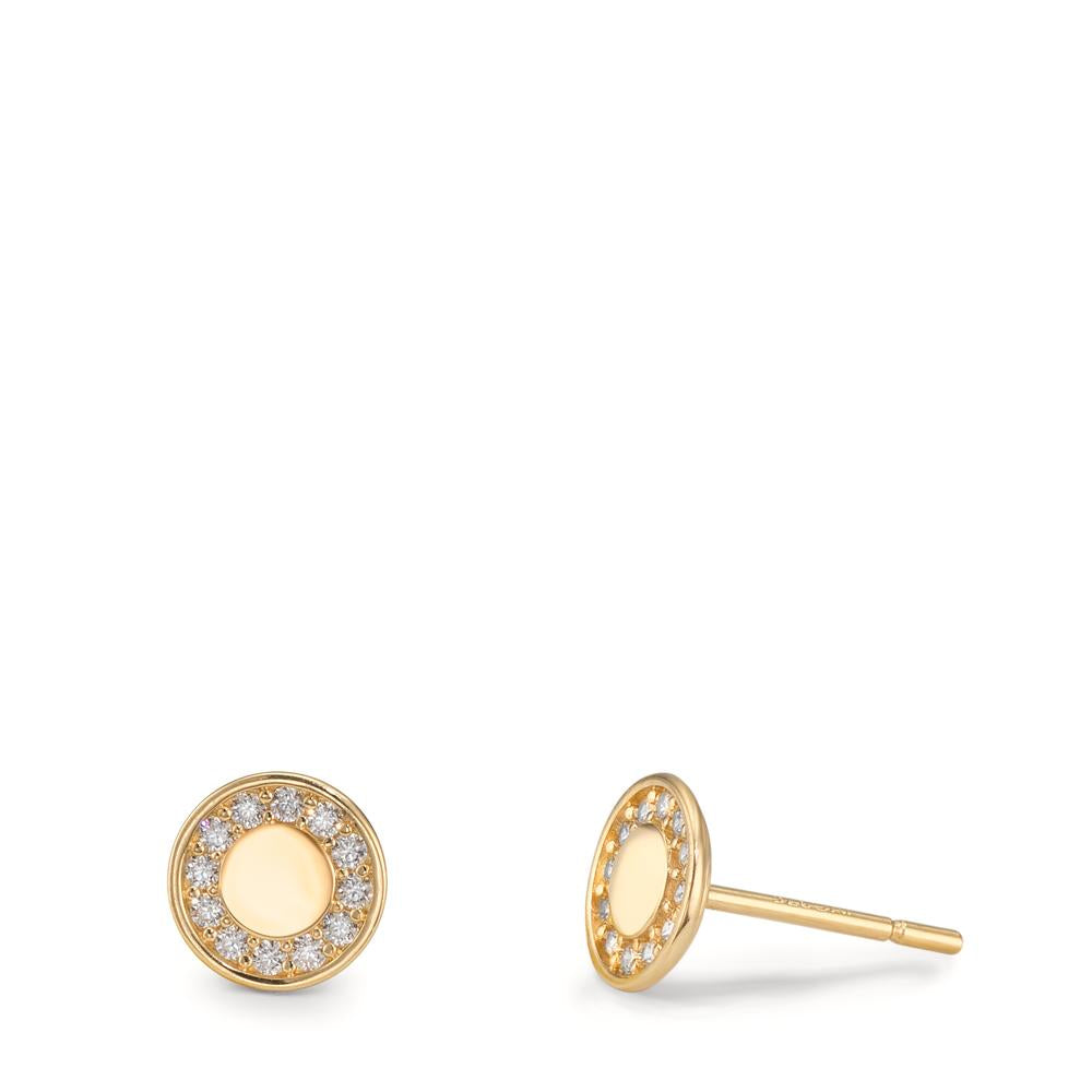 Pendientes Oro amarillo de 375/9K Circonita Ø6 mm