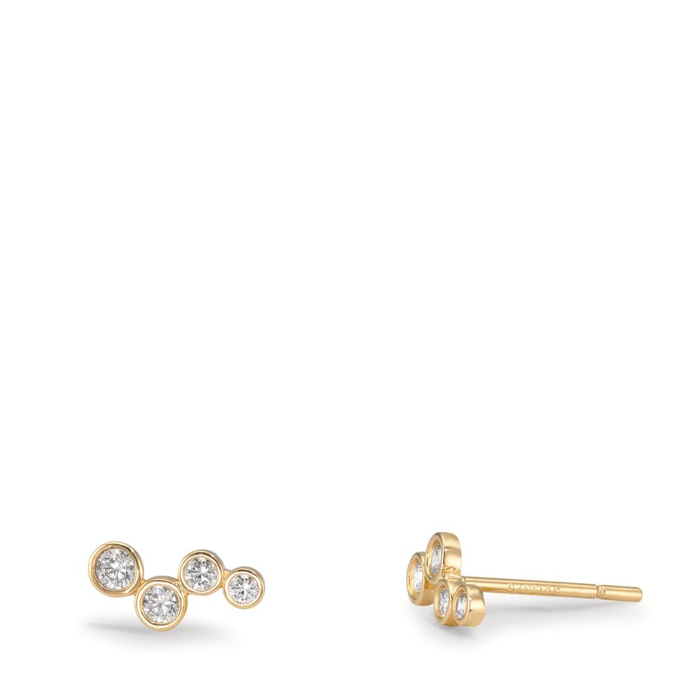 Pendientes Oro amarillo de 375/9K Circonita 8 piedras