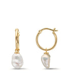 Aros Oro amarillo de 375/9K Perla cultivada de agua dulce, 2 Perlas, 6 mm