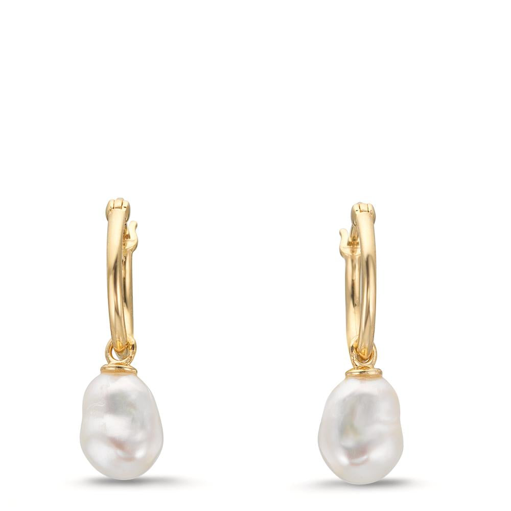 Aros Oro amarillo de 375/9K Perla cultivada de agua dulce, 2 Perlas, 6 mm