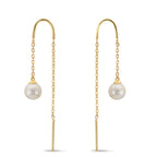 Aretes Oro amarillo de 375/9K Perla cultivada de agua dulce, 2 Perlas 5-5.5 mm