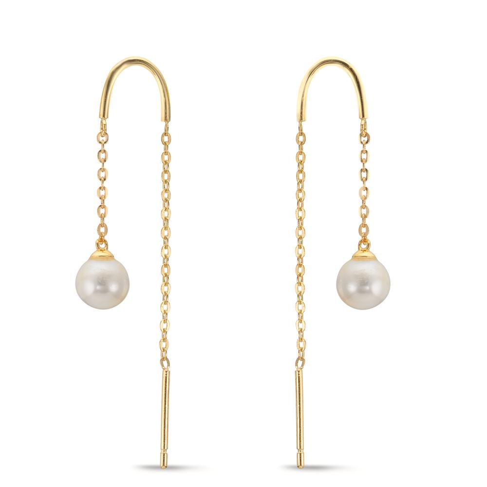 Aretes Oro amarillo de 375/9K Perla cultivada de agua dulce, 2 Perlas 5-5.5 mm