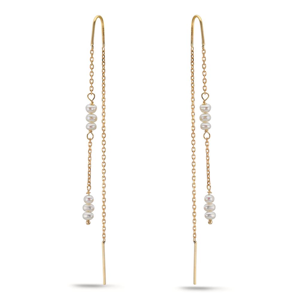 Aretes Oro amarillo de 375/9K Perla cultivada de agua dulce, 12 Perlas, 2.5 mm