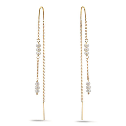 Aretes Oro amarillo de 375/9K Perla cultivada de agua dulce, 12 Perlas, 2.5 mm