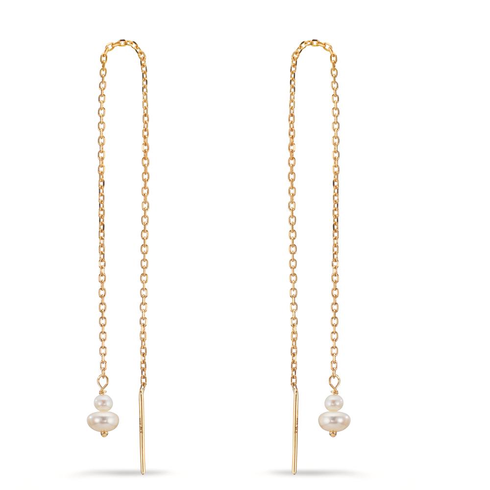 Aretes Oro amarillo de 375/9K Perla cultivada de agua dulce, 4 Perlas 2.5-4 mm
