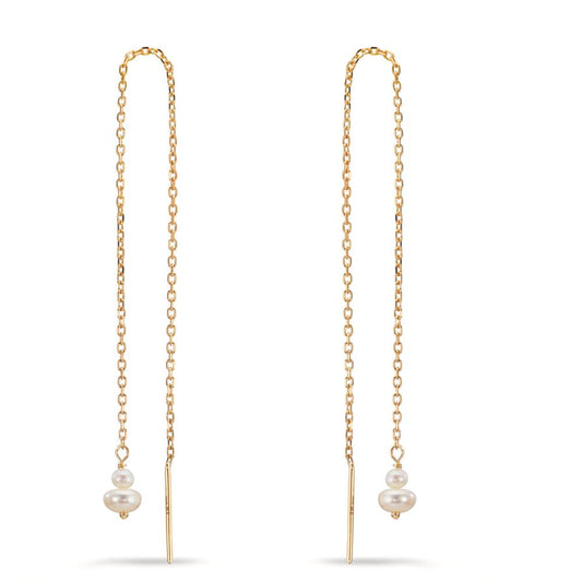 Aretes Oro amarillo de 375/9K Perla cultivada de agua dulce, 4 Perlas 2.5-4 mm