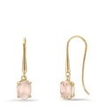 Pendientes Oro amarillo de 375/9K Cuarzo rosa, 2 piedras
