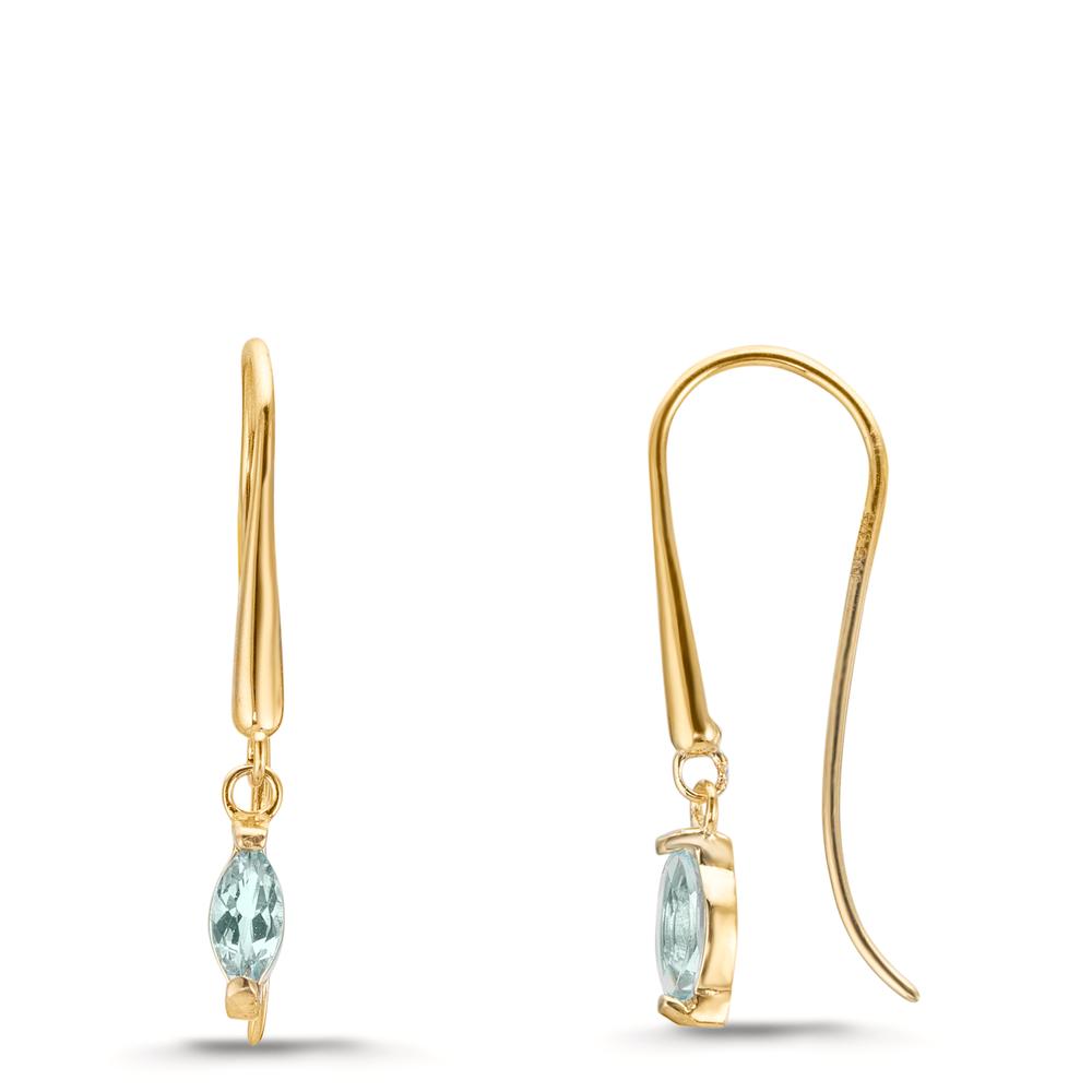 Pendientes Oro amarillo de 375/9K Topacio Azul claro, 2 piedras