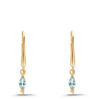 Pendientes Oro amarillo de 375/9K Topacio Azul claro, 2 piedras