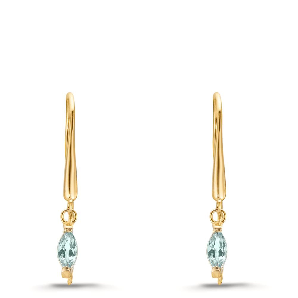 Pendientes Oro amarillo de 375/9K Topacio Azul claro, 2 piedras