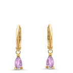 Aros Oro amarillo de 375/9K Amatista 2 piedras