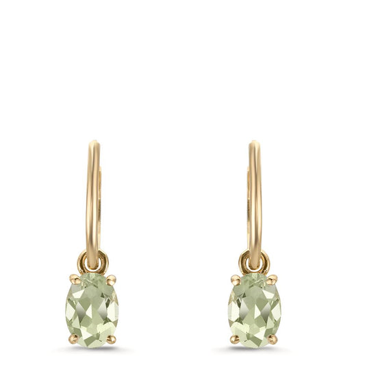 Aros con colgante Oro amarillo de 375/9K Amatista verde, 2 piedras