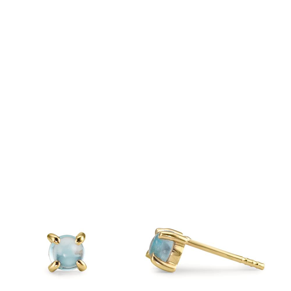 Pendientes Oro amarillo de 375/9K Topacio Azul claro, 2 piedras Ø4.3 mm
