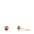 Pendientes Oro amarillo de 375/9K Amatista 2 piedras Ø4 mm