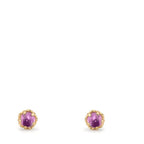 Pendientes Oro amarillo de 375/9K Amatista 2 piedras Ø4 mm