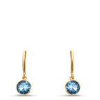 Pendientes Oro amarillo de 375/9K Circonita Azul claro, 2 piedras