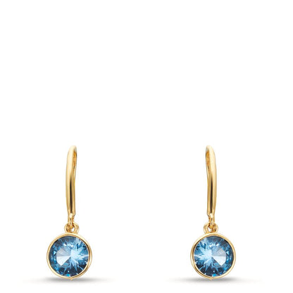 Pendientes Oro amarillo de 375/9K Circonita Azul claro, 2 piedras