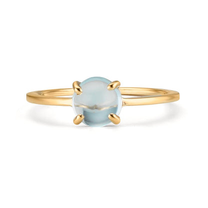 Anillo de dedo Oro amarillo de 375/9K Topacio Azul claro, 5.5 mm