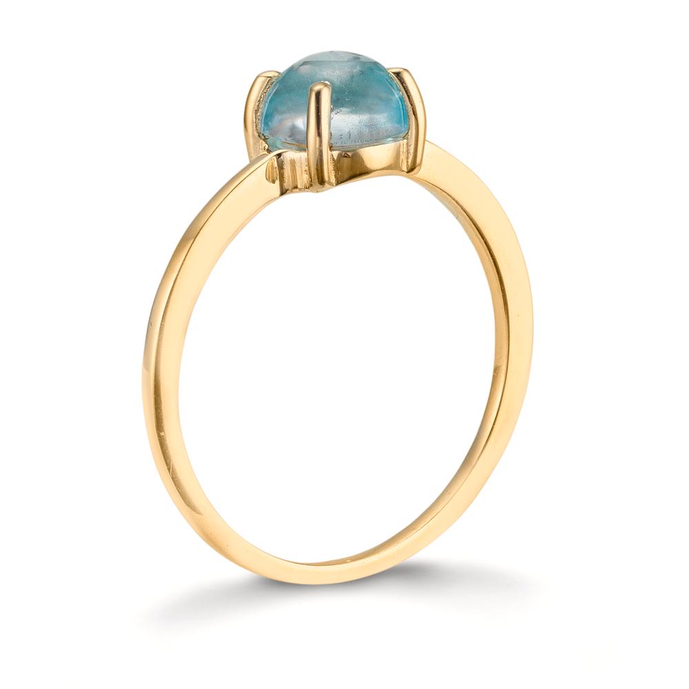 Anillo de dedo Oro amarillo de 375/9K Topacio Azul claro, 5.5 mm