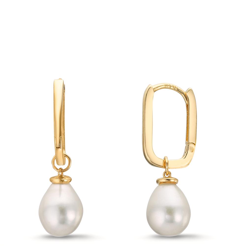 Aro con bisagra Oro amarillo de 375/9K Perla cultivada de agua dulce, 2 Perlas, 6.5 mm