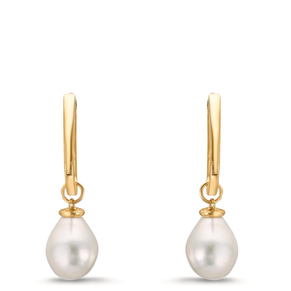 Aro con bisagra Oro amarillo de 375/9K Perla cultivada de agua dulce, 2 Perlas, 6.5 mm