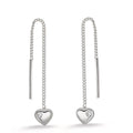 Aretes Plata Circonita 2 piedras Rodio plateado Corazón