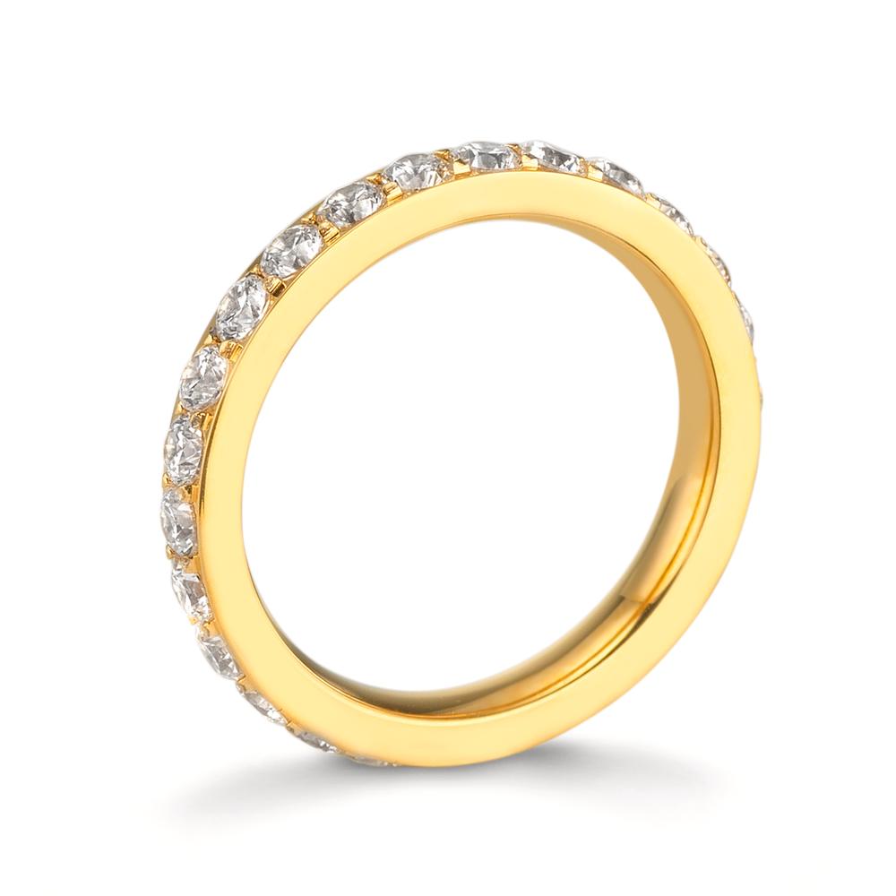 Anillo de memoria Acero inoxidable Circonita blanco Amarillo Recubierto de IP