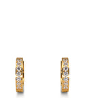 Aro con bisagra Acero inoxidable Circonita blanco, 14 piedras Amarillo Recubierto de IP