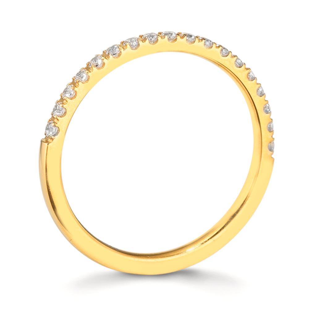 Anillo de memoria Acero inoxidable Circonita blanco, 20 piedras Amarillo Recubierto de IP