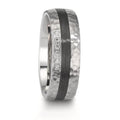 Anillo de pareja Acero inoxidable, Carbón Circonita blanco, 6 piedras