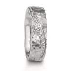 Anillo de pareja Acero inoxidable Circonita blanco, 11 piedras