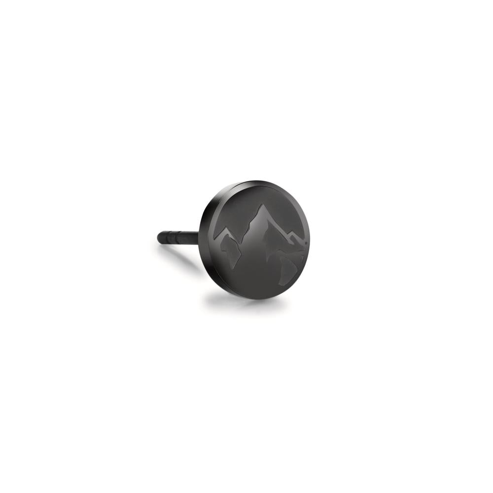 Pendientes 1ud Acero inoxidable Negro Recubierto de IP Montaña Ø8 mm