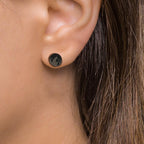 Pendientes 1ud Acero inoxidable Negro Recubierto de IP Montaña Ø8 mm