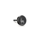 Pendientes 1ud Acero inoxidable Negro Recubierto de IP Ciervo Ø8 mm