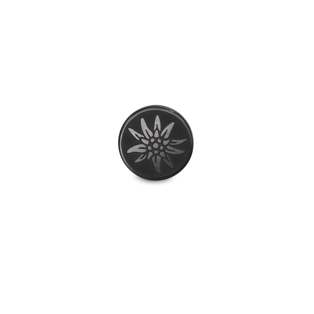 Pendientes 1ud Acero inoxidable Negro Recubierto de IP Edelweiss Ø8 mm