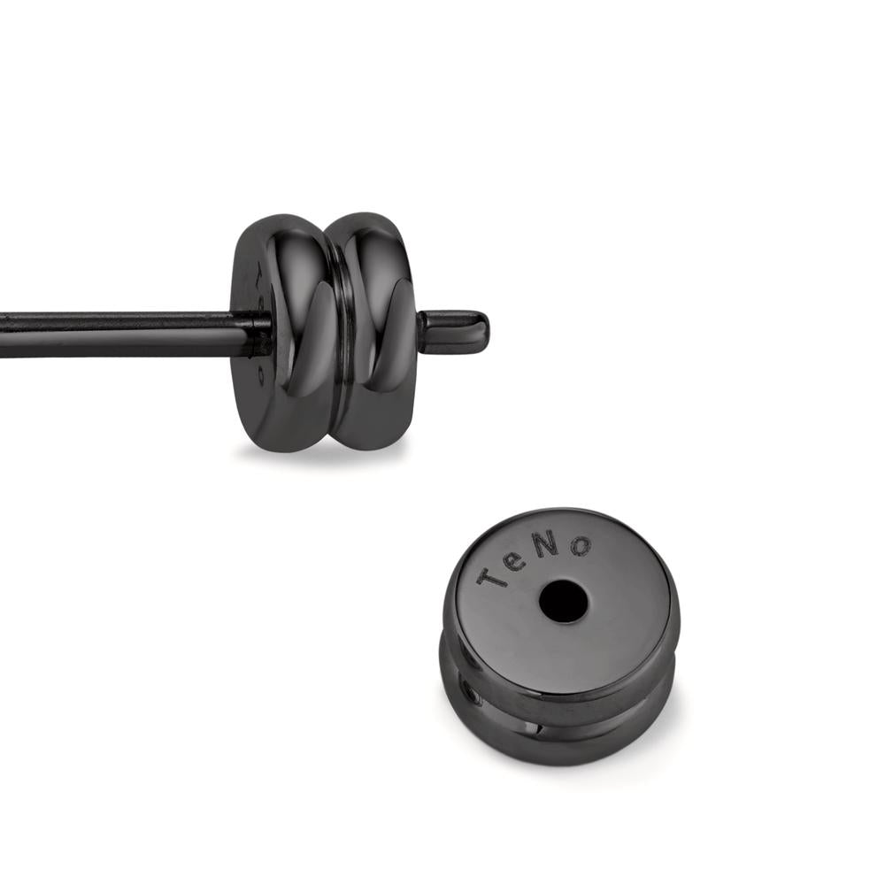 Pendientes 1ud Acero inoxidable Negro Recubierto de IP Edelweiss Ø8 mm