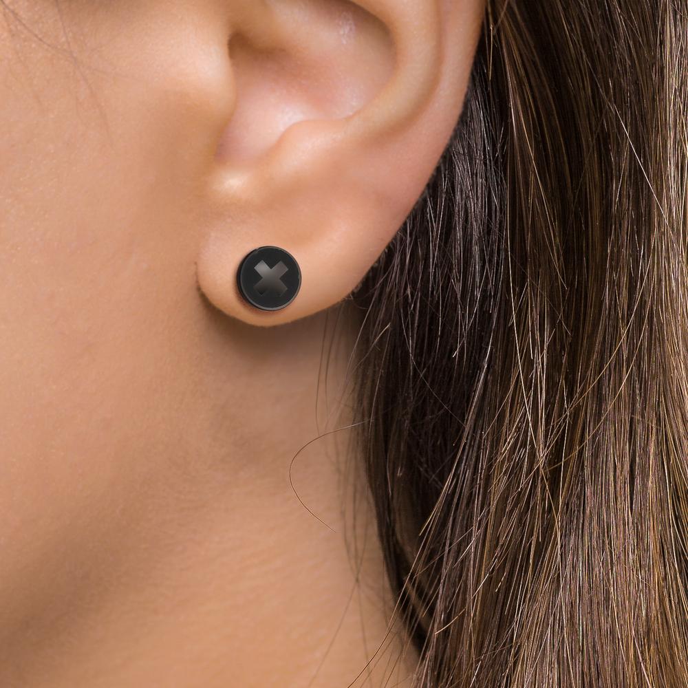 Pendientes 1ud Acero inoxidable Negro Recubierto de IP Ø8 mm