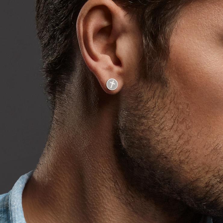 Pendientes 1ud Acero inoxidable Cruz Ø8 mm