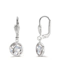 Pendientes Anti alergico Circonita blanco, 2 piedras, 8 mm