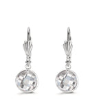 Pendientes Anti alergico Circonita blanco, 2 piedras, 8 mm