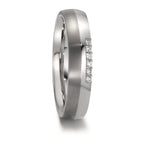 Anillo de pareja Acero inoxidable, Titanio Diamante 0.09 ct, 6 piedras, w-si